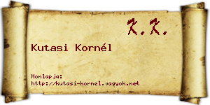 Kutasi Kornél névjegykártya